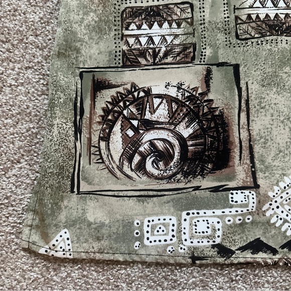 Vintage 90s/Y2K Caribou Tan Green Tribal Pattern Tank Top Womens Size Large Boho - Picture 7 of 15